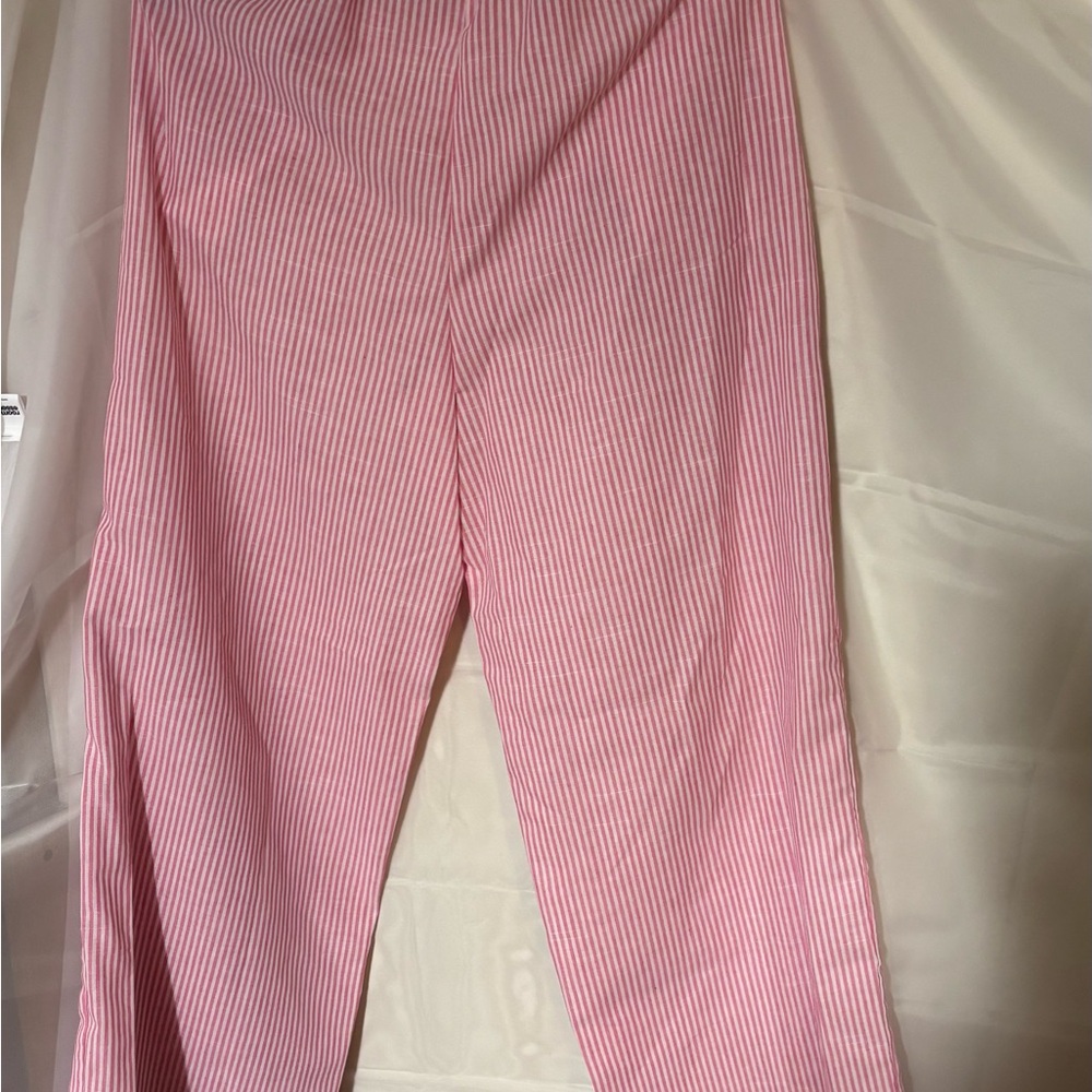 SHEIN Pink Striped Wide Leg Pants
